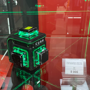 Лазерный уровень ADA Cube 3-360 GREEN Basic Edition Арт. А00560 (Зеленый луч) Б/У_50